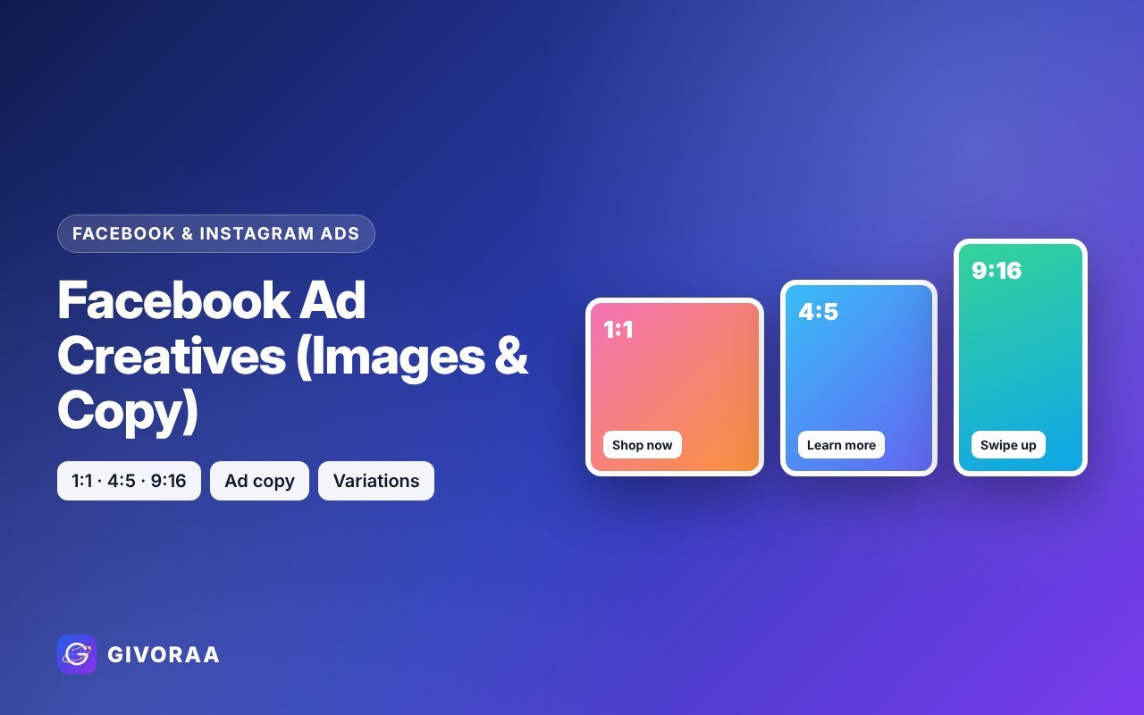 Facebook Ad Creatives service on GIVORAA