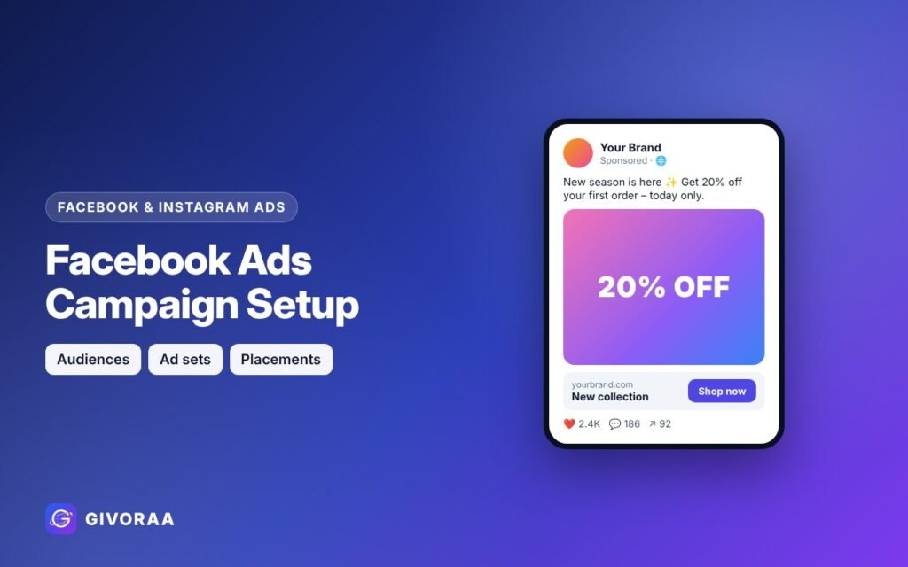Facebook Ads Campaign Setup service on GIVORAA