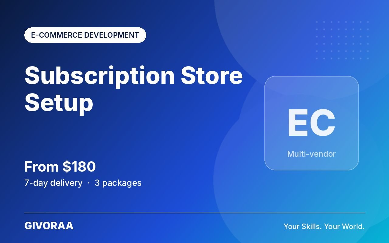 Subscription Store Setup