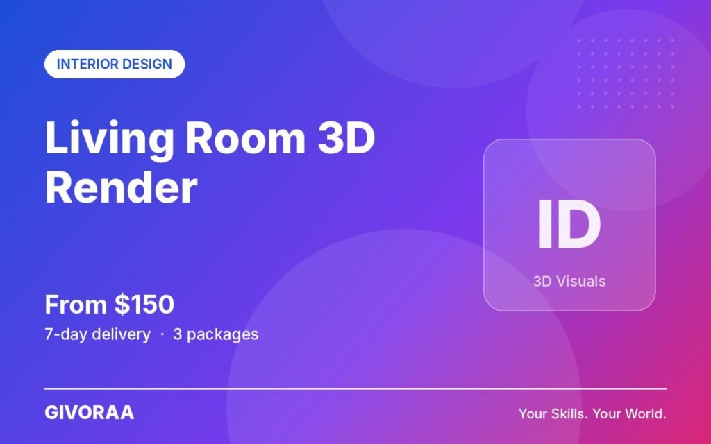 Living Room 3D Render